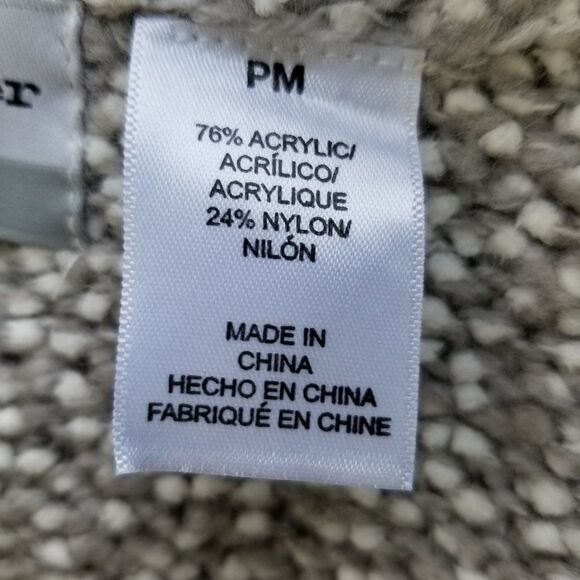 Alfred Dunner Fringe Cardigan Sweater Gray Multi Color Women's P Medium - Picture 7 of 8